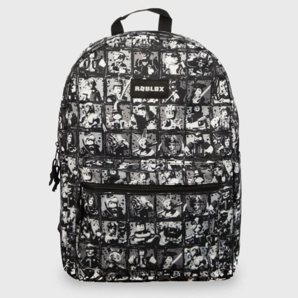 Licensed ROBLOX Black White Character Print Gaming Backpack Laptop Bag - Picture 1 of 8